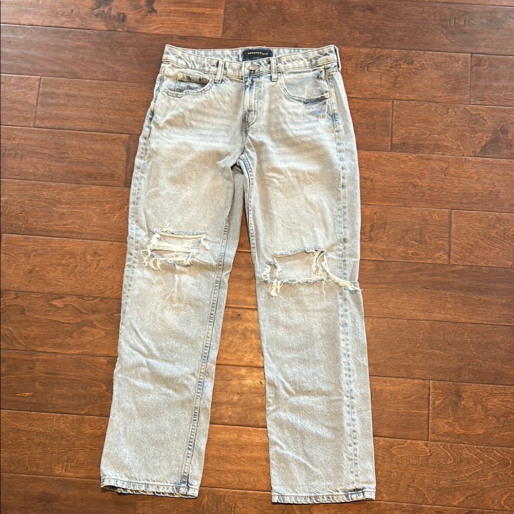 Light Blue Distressed Jeans Aeropo